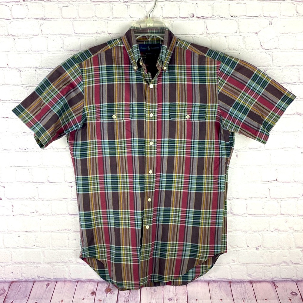 Polo by Ralph Lauren Men's Plaid Button Down Short Sleeve Shirt. Size. SMALL